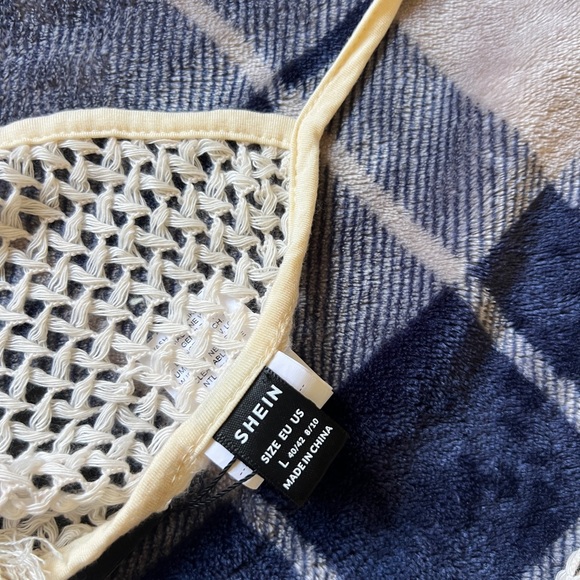 SHEIN Cream Crochet Wide-Leg Pants - Picture 8 of 13